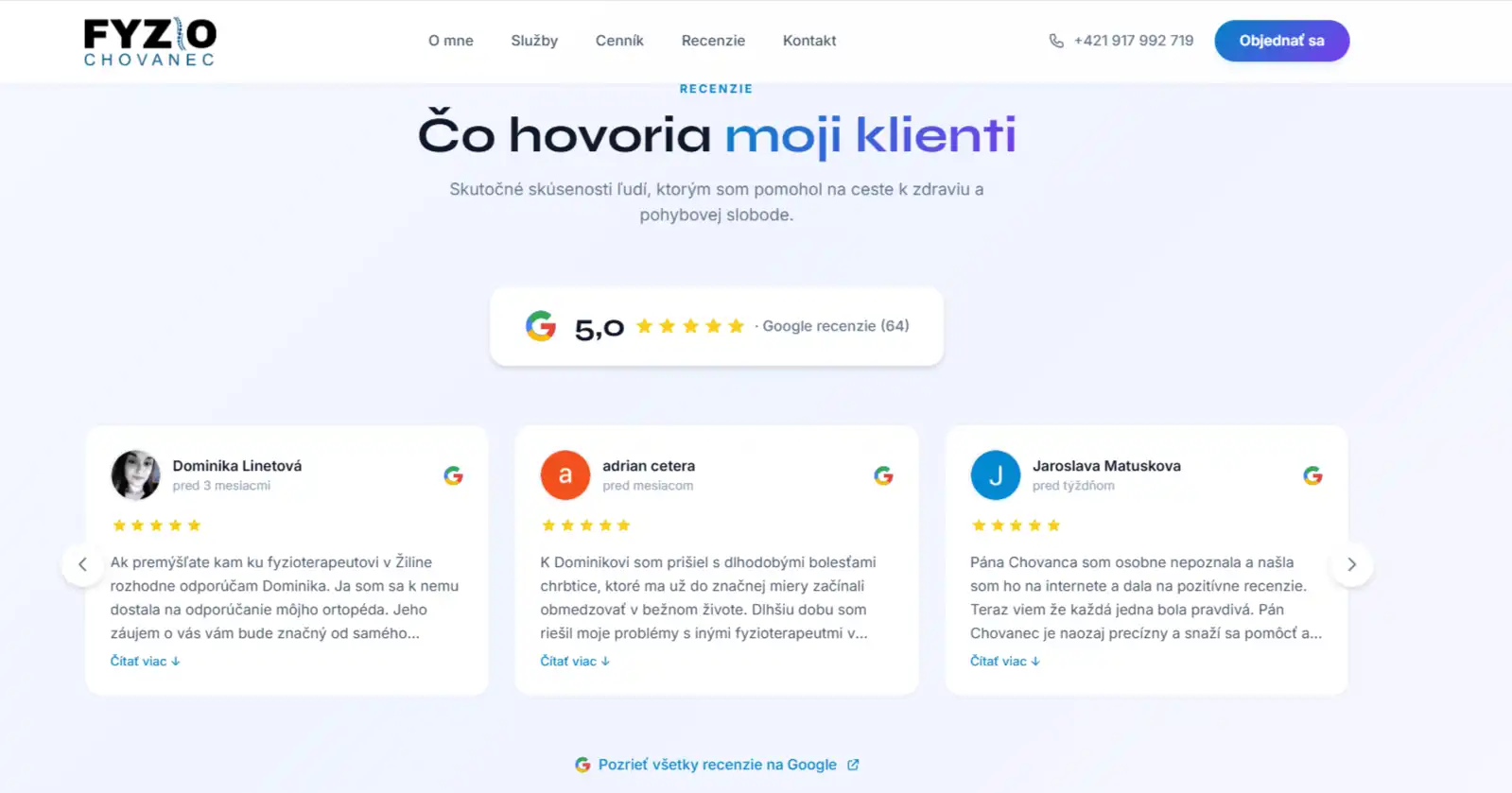 FyzioChovanec — screenshot 1